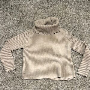 Rachel Zoe Beige Ribbed Turtleneck Sweater